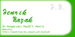 henrik mazak business card